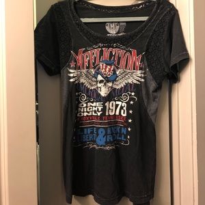 Black Affliction Top- Size Large